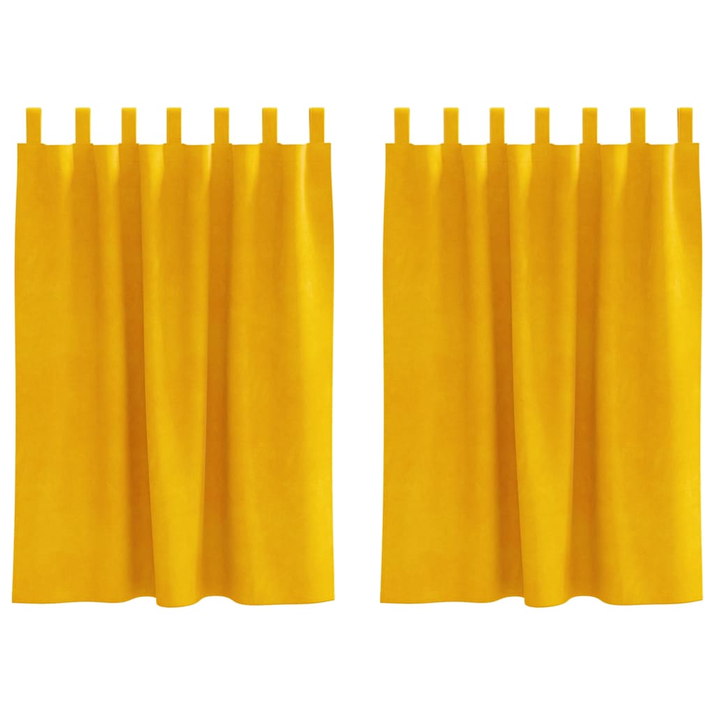 Verdunkelungsvorhänge 2 pcs Senfgelb 140 x 140 cm Samt