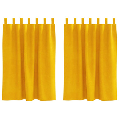 Verdunkelungsvorhänge 2 pcs Senfgelb 140 x 140 cm Samt