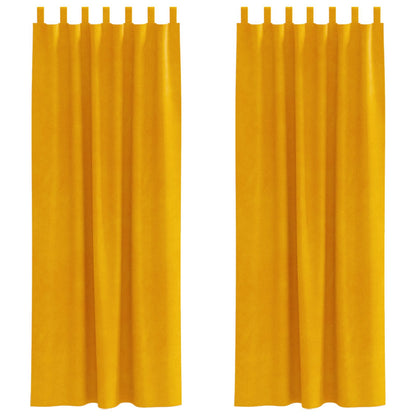 Verdunkelungsvorhänge 2 pcs Senfgelb 140 x 225 cm Samt