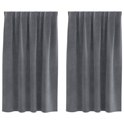 Verdunkelungsvorhänge 2 pcs Hellgrau 140 x 140 cm Samt