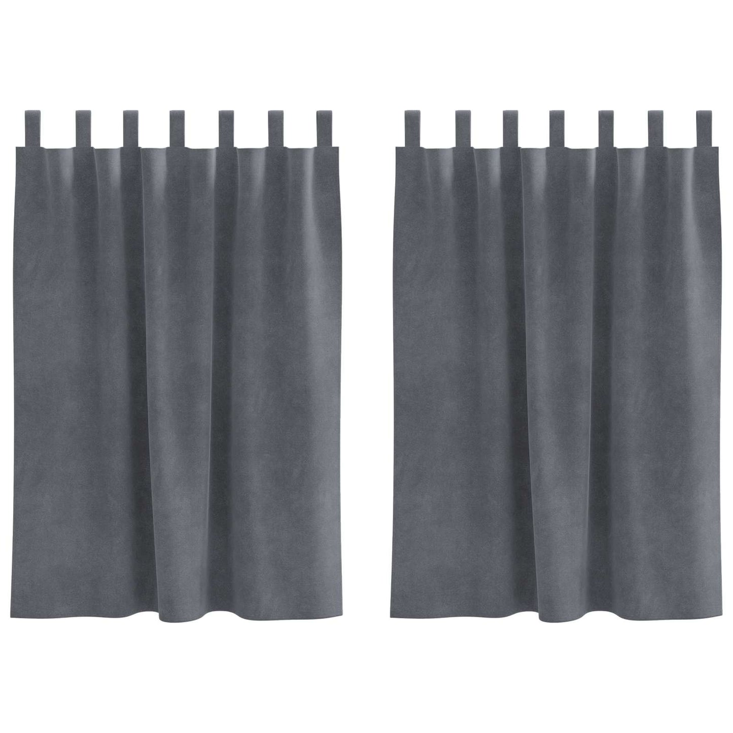 Verdunkelungsvorhänge 2 pcs Hellgrau 140 x 140 cm Samt
