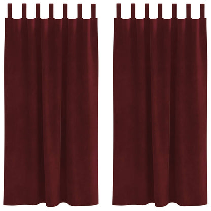 Verdunkelungsvorhänge 2 pcs Weinrot 140 x 175 cm Samt