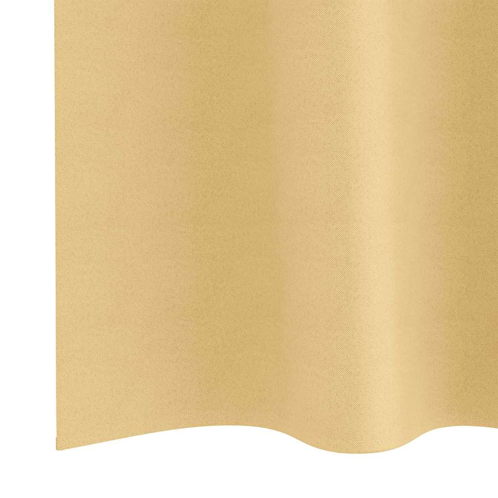 Verdunkelungs-Vorhänge mit Ringen 2 pcs Beige 245 x 140 cm