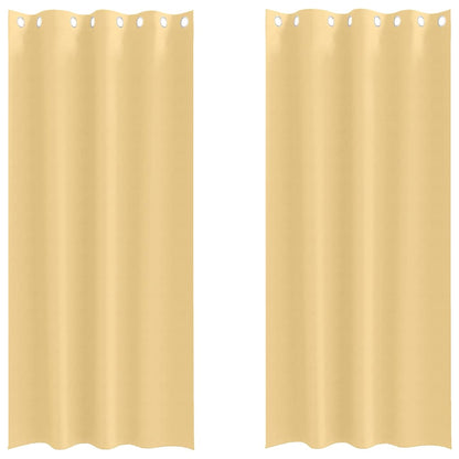 Verdunkelungs-Vorhänge mit Ringen 2 pcs Beige 245 x 140 cm