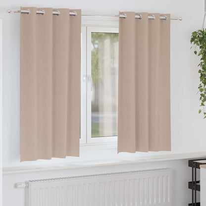 Verdunkelungs-Vorhänge mit Ringen 2 pcs Taupe 175 x 140 cm