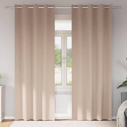Verdunkelungs-Vorhänge mit Ringen 2 pcs Taupe 225 x 140 cm