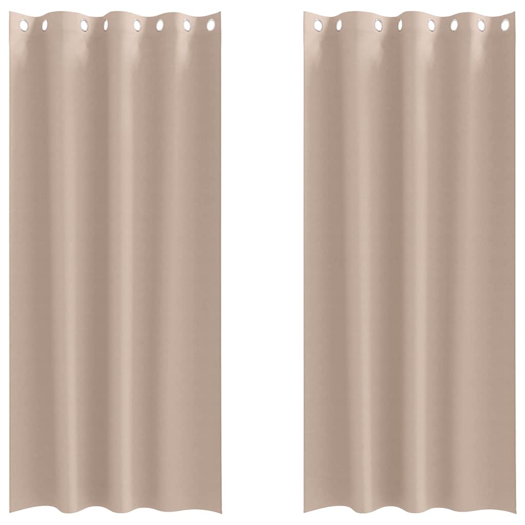 Verdunkelungs-Vorhänge mit Ringen 2 pcs Taupe 225 x 140 cm
