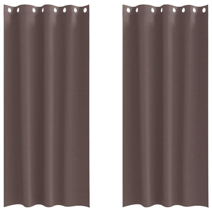 Verdunkelungs-Vorhänge mit Ringen 2 pcs Dunkelbraun