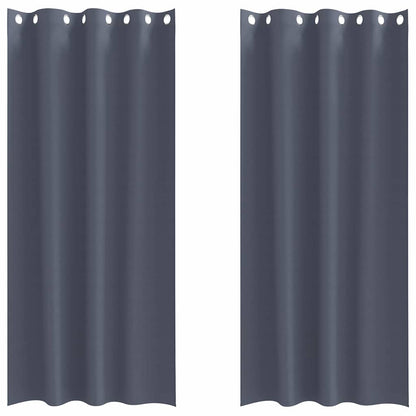 Verdunkelungs-Vorhänge mit Ringen 2 pcs Anthrazit 225 x 140 cm