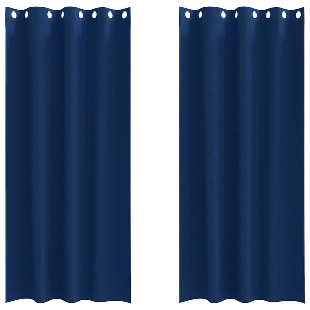 Verdunkelungs-Vorhänge mit Ringen 2 pcs Dunkelblau 260 x 140 cm