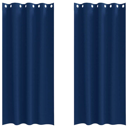 Verdunkelungs-Vorhänge mit Ringen 2 pcs Dunkelblau 260 x 140 cm