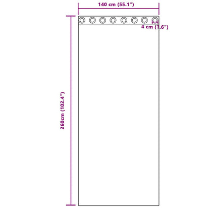 Verdunkelungs-Vorhänge mit Ringen 2 pcs Hellbraun 260 x 140 cm