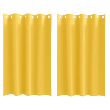 Verdunkelungs-Vorhänge mit Ringen 2 pcs Senfgelb 175 x 140 cm