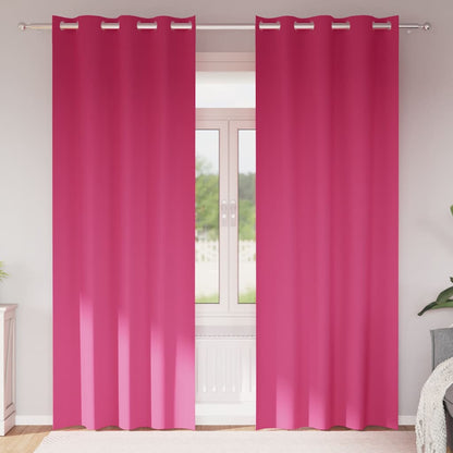 Verdunkelungs-Vorhänge mit Ringen 2 pcs Helles Pink