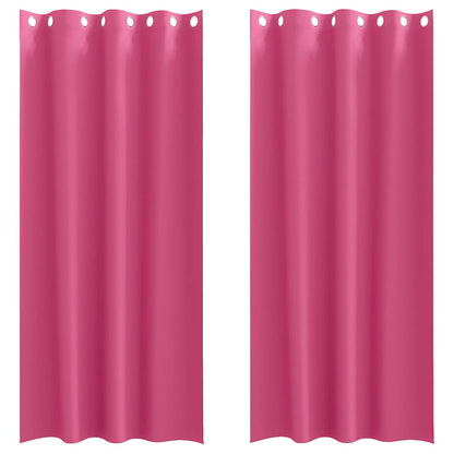 Verdunkelungs-Vorhänge mit Ringen 2 pcs Helles Pink