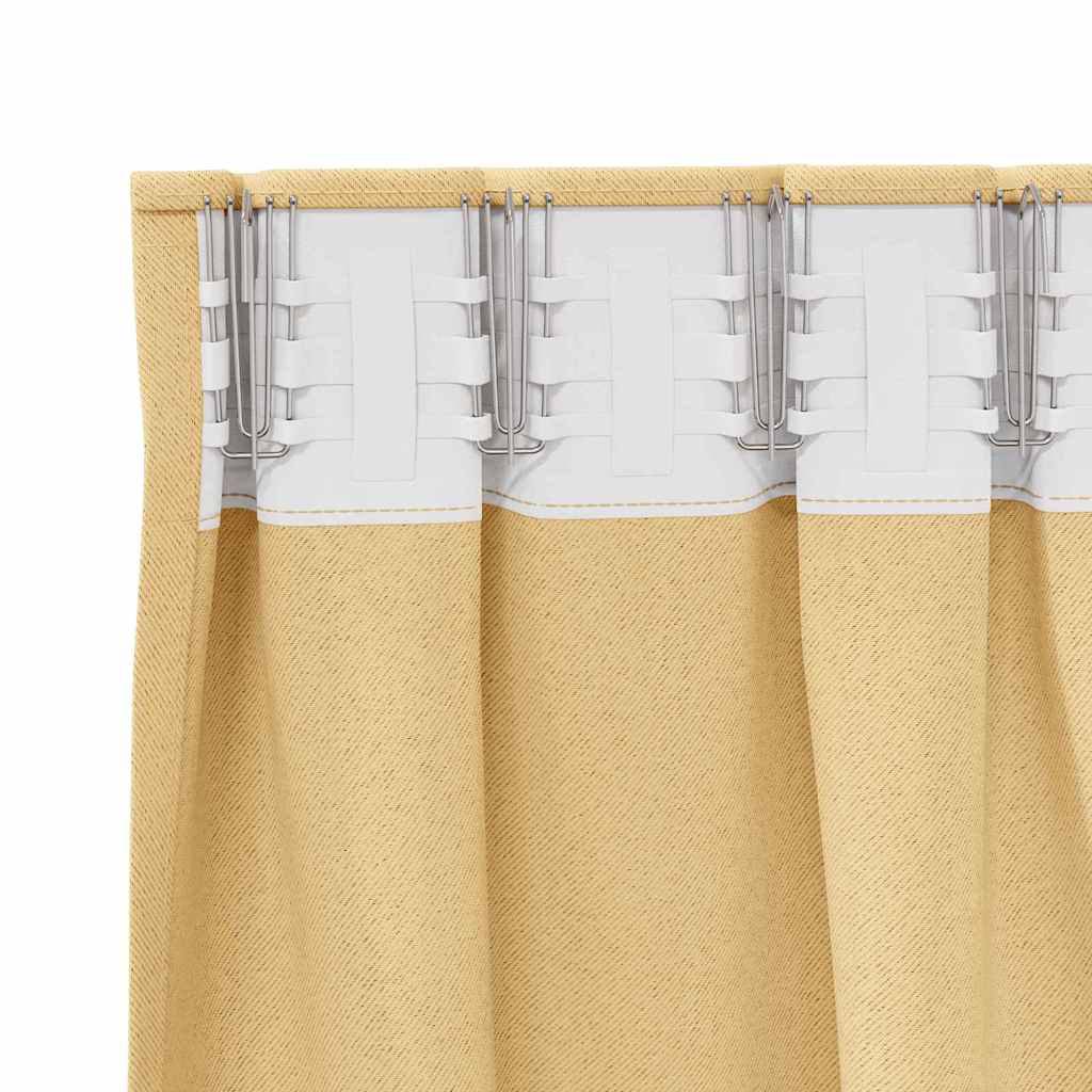 Verdunkelungs-Vorhänge mit Ringen 2 pcs Beige 140 x 140 cm