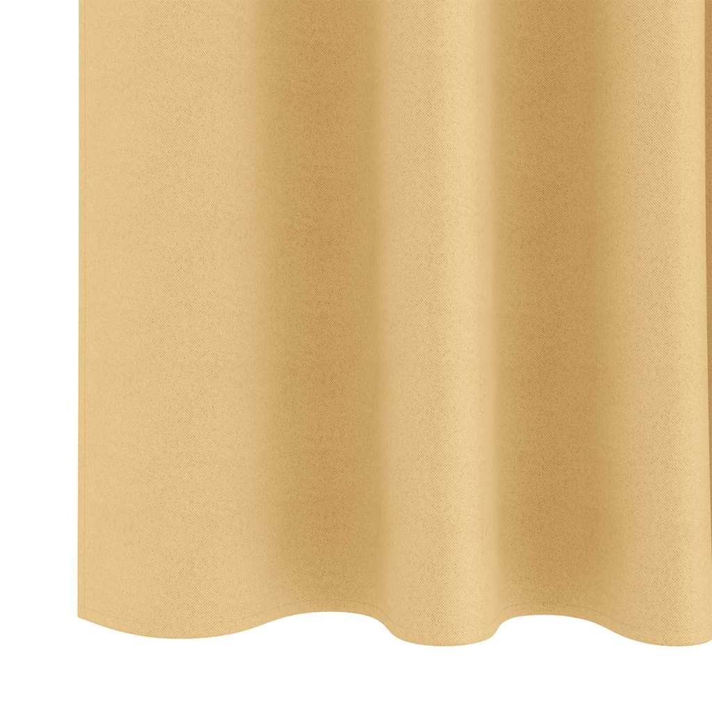 Verdunkelungs-Vorhänge mit Ringen 2 pcs Beige 260 x 140 cm