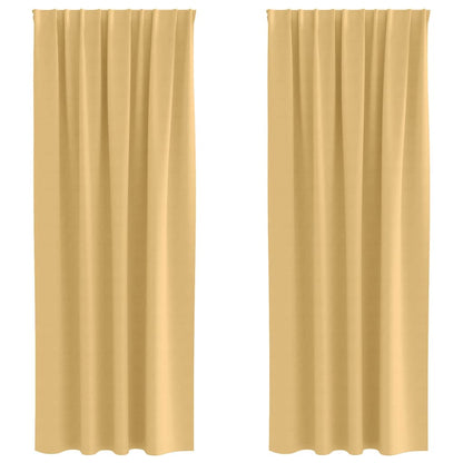 Verdunkelungs-Vorhänge mit Ringen 2 pcs Beige 260 x 140 cm