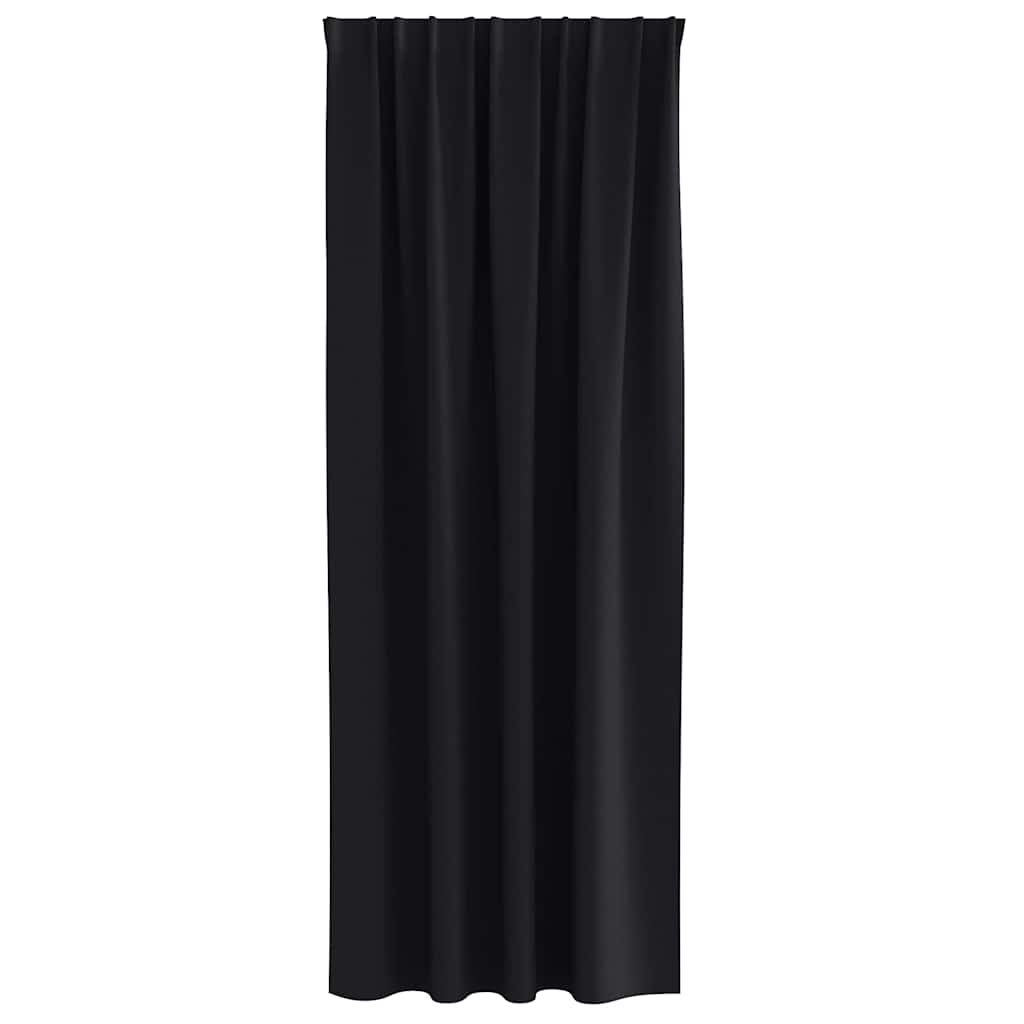 Verdunkelungs-Vorhänge mit Ringen 2 pcs Schwarz 245 x 140 cm