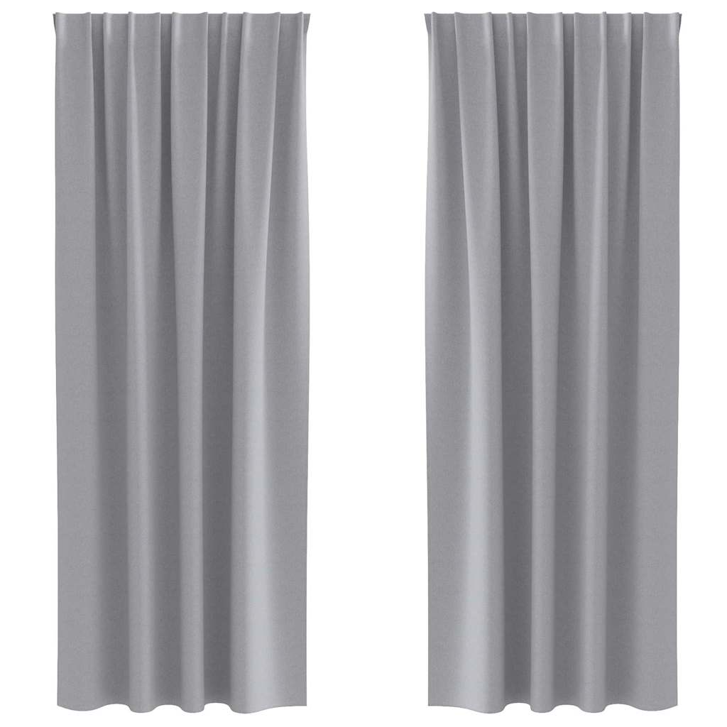 Verdunkelungs-Vorhänge mit Ringen 2 pcs Hellgrau 260 x 140 cm