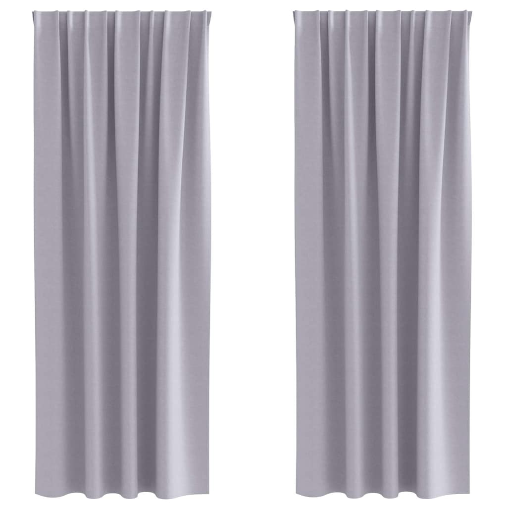 Verdunkelungs-Vorhänge mit Ringen 2 pcs Metallic Grau
