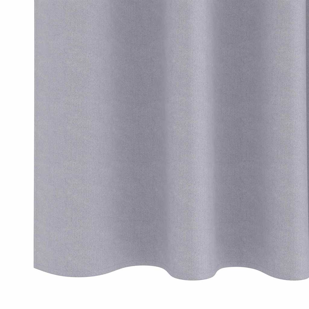 Verdunkelungs-Vorhänge mit Ringen 2 pcs Metallic Grau