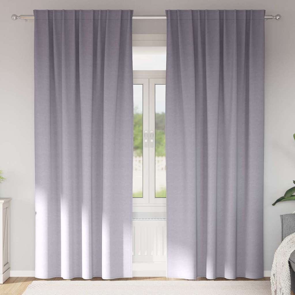 Verdunkelungs-Vorhänge mit Ringen 2 pcs Metallic Grau