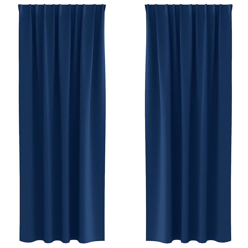 Verdunkelungs-Vorhänge mit Ringen 2 pcs Dunkelblau 225 x 140 cm