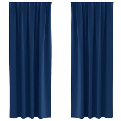 Verdunkelungs-Vorhänge mit Ringen 2 pcs Dunkelblau 225 x 140 cm