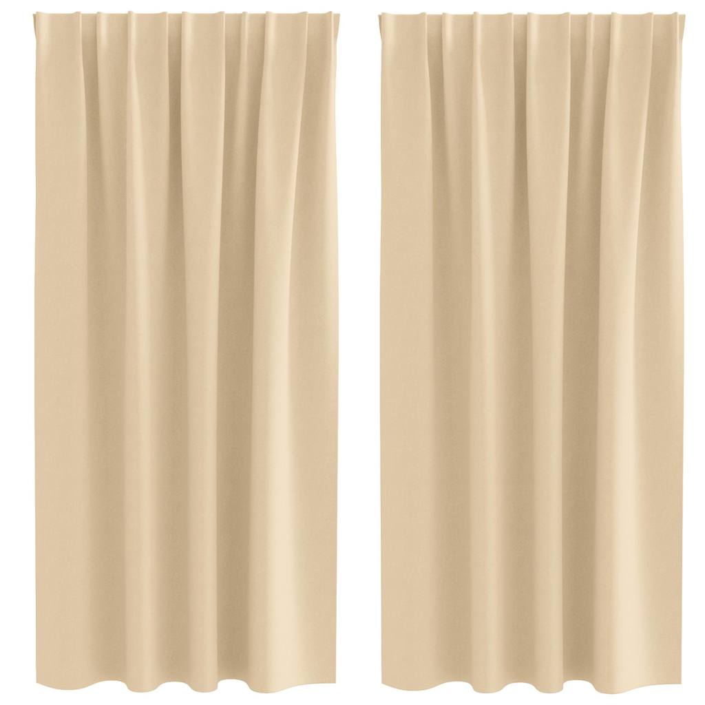 Verdunkelungs-Vorhänge mit Ringen 2 pcs Creme 175 x 140 cm