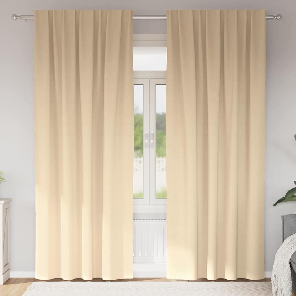 Verdunkelungs-Vorhänge mit Ringen 2 pcs Creme 260 x 140 cm