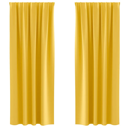 Verdunkelungs-Vorhänge mit Ringen 2 pcs Senfgelb 245 x 140 cm