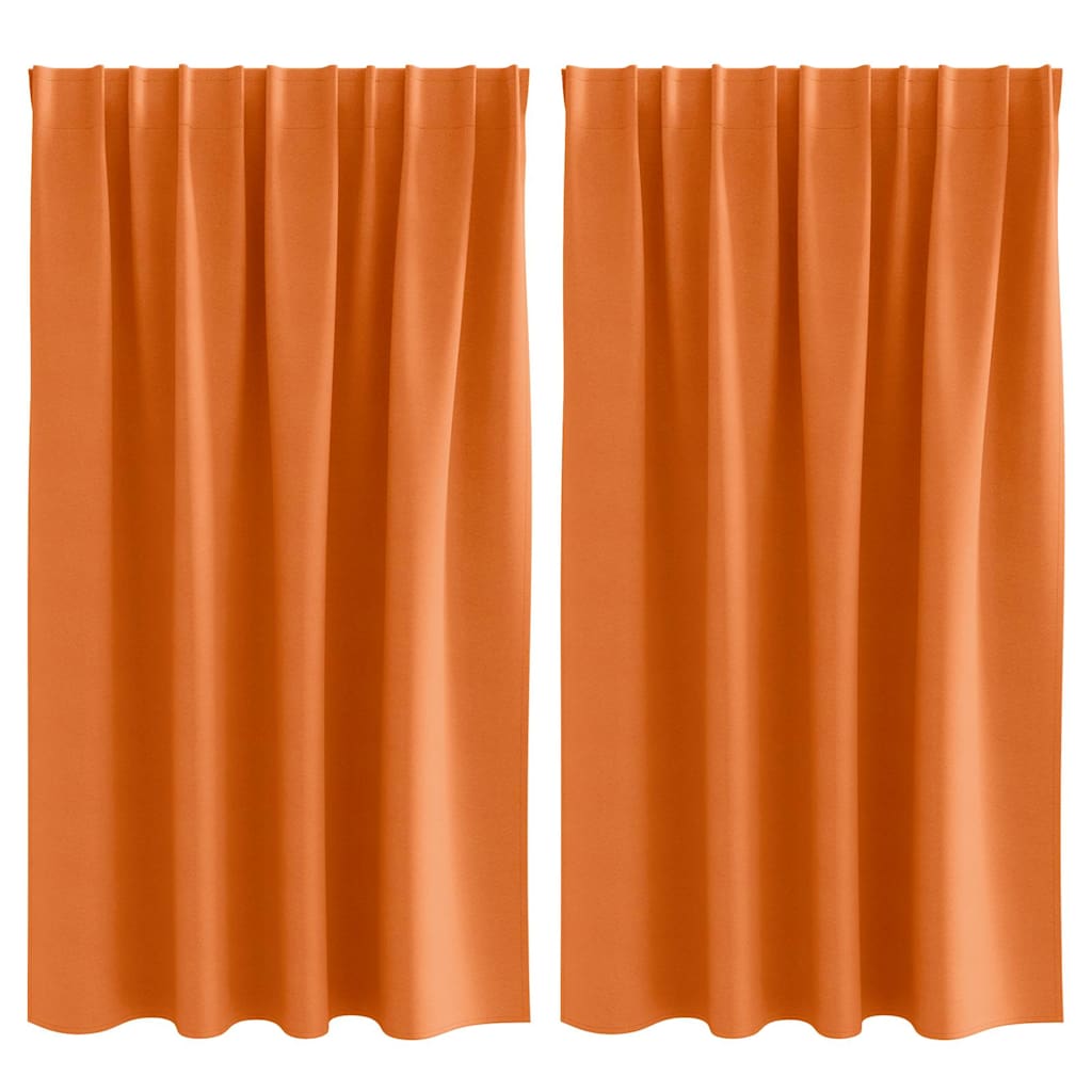 Verdunkelungs-Vorhänge mit Ringen 2 pcs Helles Orange