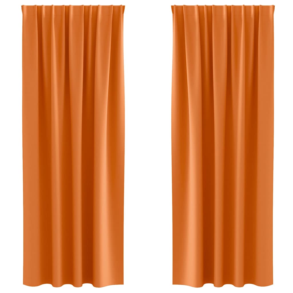 Verdunkelungs-Vorhänge mit Ringen 2 pcs Helles Orange