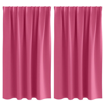 Verdunkelungs-Vorhänge mit Ringen 2 pcs Helles Pink
