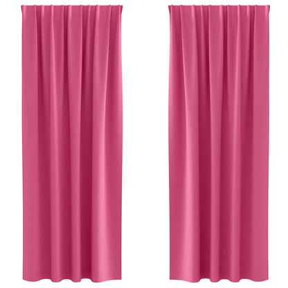 Verdunkelungs-Vorhänge mit Ringen 2 pcs Helles Pink
