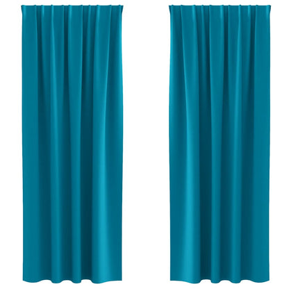 Verdunkelungs-Vorhänge mit Ringen 2 pcs Türkis 260 x 140 cm