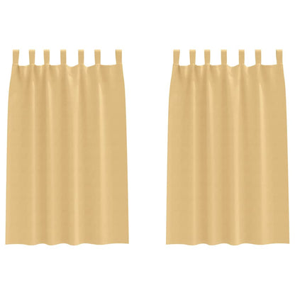 Verdunkelungs-Vorhänge mit Ringen 2 pcs Beige 175 x 140 cm