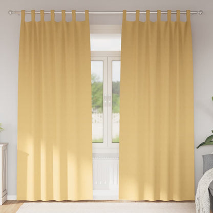 Verdunkelungs-Vorhänge mit Ringen 2 pcs Beige 225 x 140 cm