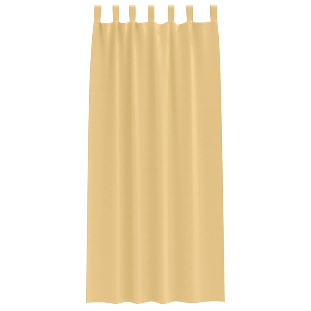 Verdunkelungs-Vorhänge mit Ringen 2 pcs Beige 225 x 140 cm
