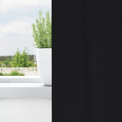 Verdunkelungs-Vorhänge mit Ringen 2 pcs Schwarz 140 x 140 cm