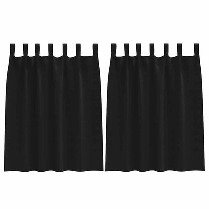 Verdunkelungs-Vorhänge mit Ringen 2 pcs Schwarz 140 x 140 cm