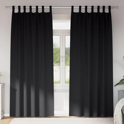 Verdunkelungs-Vorhänge mit Ringen 2 pcs Schwarz 260 x 140 cm