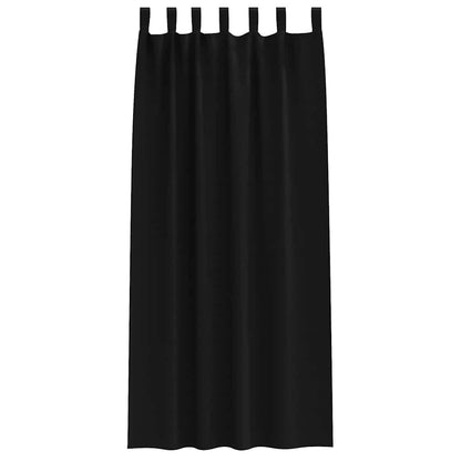 Verdunkelungs-Vorhänge mit Ringen 2 pcs Schwarz 260 x 140 cm