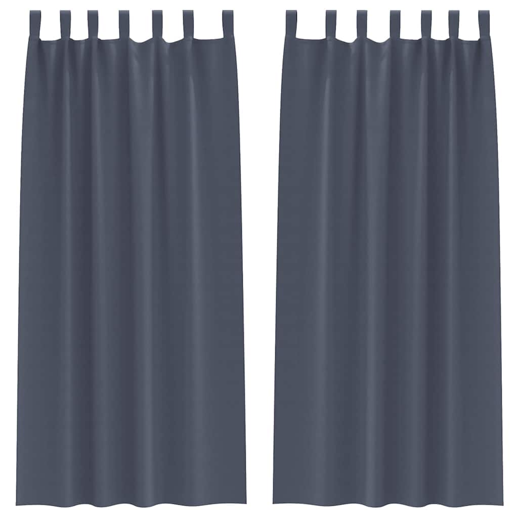 Verdunkelungs-Vorhänge mit Ringen 2 pcs Anthrazit 260 x 140 cm
