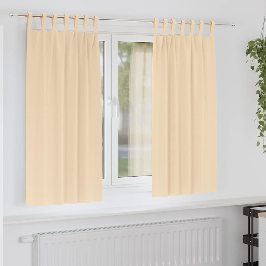 Verdunkelungs-Vorhänge mit Ringen 2 pcs Creme 175 x 140 cm