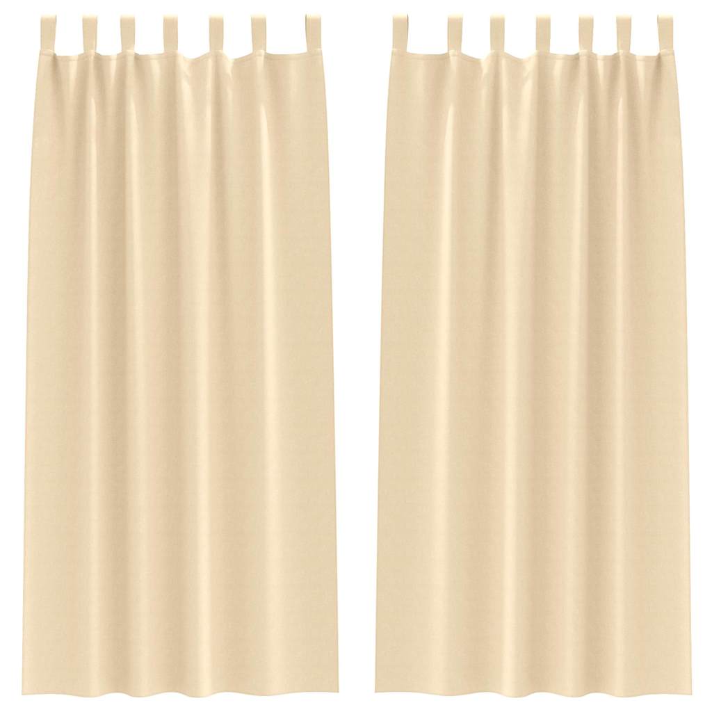 Verdunkelungs-Vorhänge mit Ringen 2 pcs Creme 245 x 140 cm
