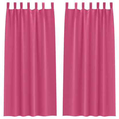 Verdunkelungs-Vorhänge mit Ringen 2 pcs Helles Pink