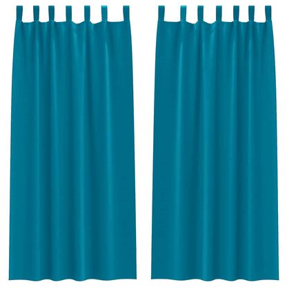 Verdunkelungs-Vorhänge mit Ringen 2 pcs Türkis 260 x 140 cm