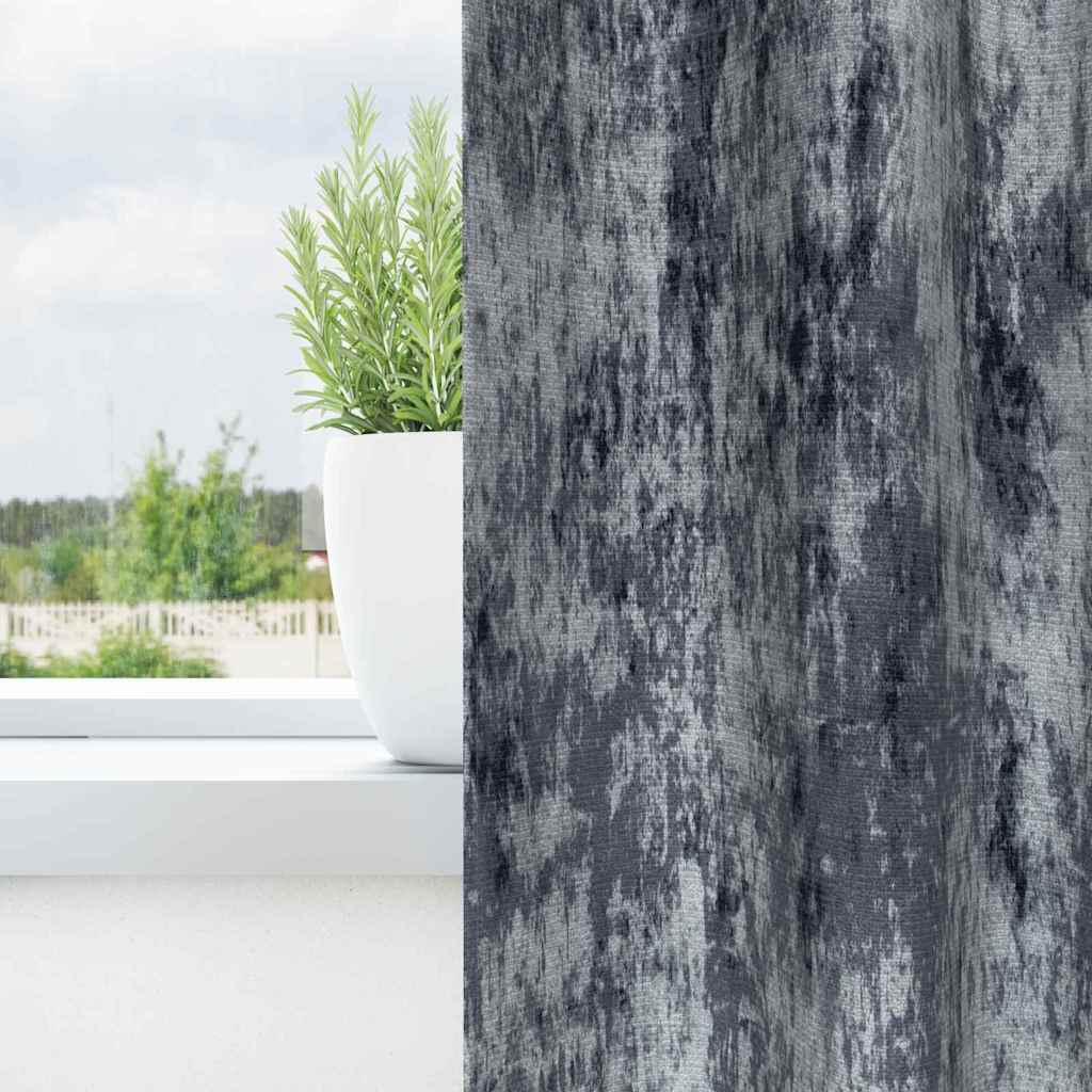 Samtvorhänge mit Vorhängen 2 pcs Silber Grau 175 x 140 cm Samt